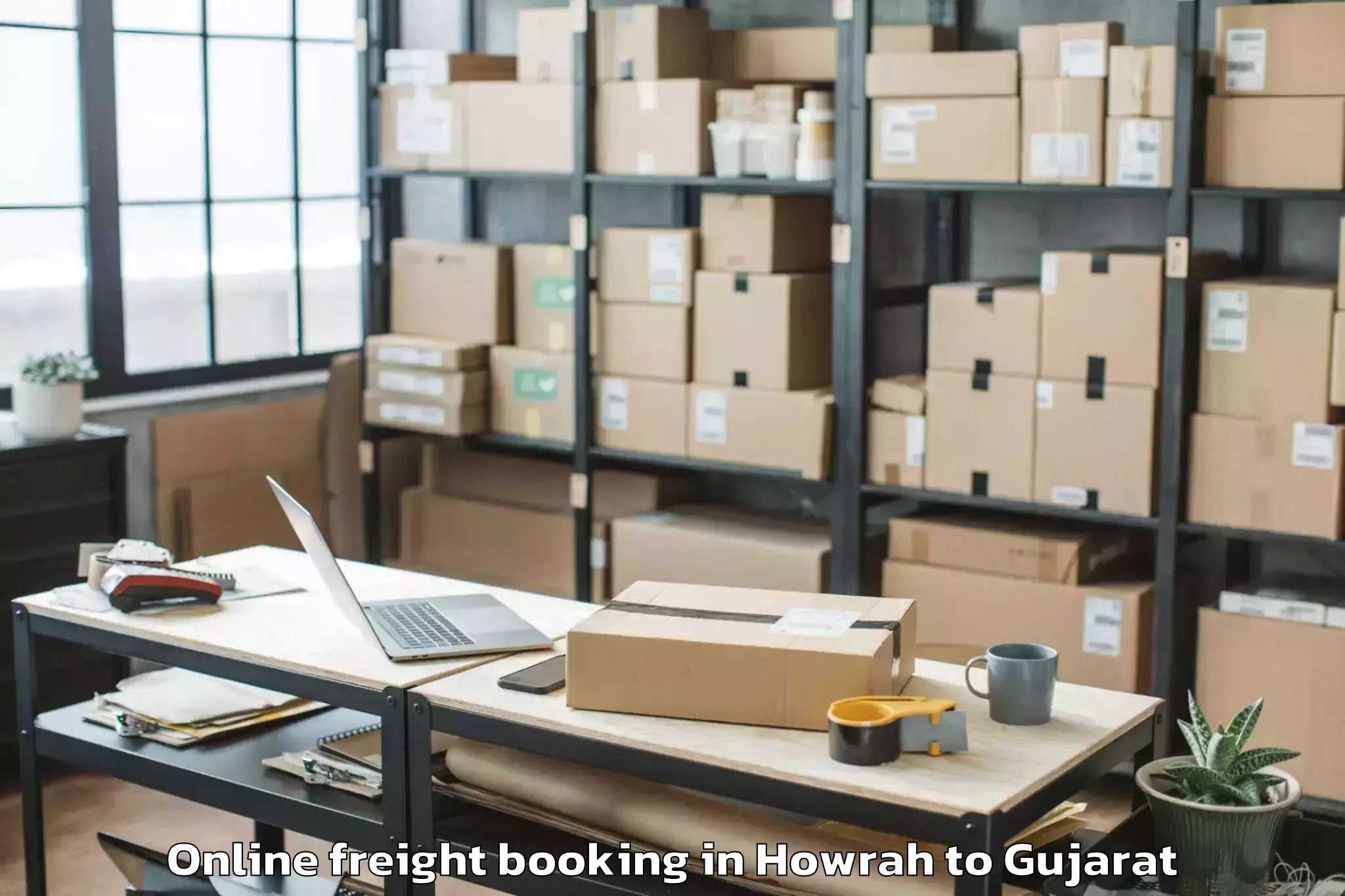 Trusted Howrah to Kutiyana Online Freight Booking